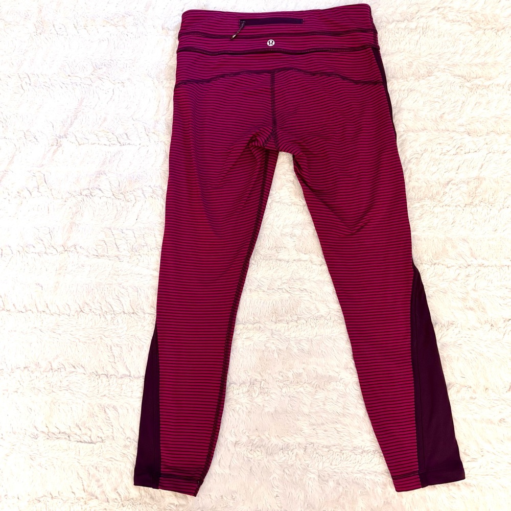 Lululemon Run: Pace Tight Size 6 – Hyper Stripe Bordeaux Drama/Bumble Berry - Picture 3 of 8